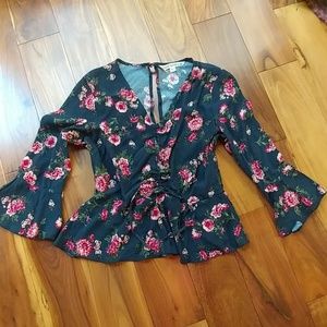 Flowered Bell Blouse